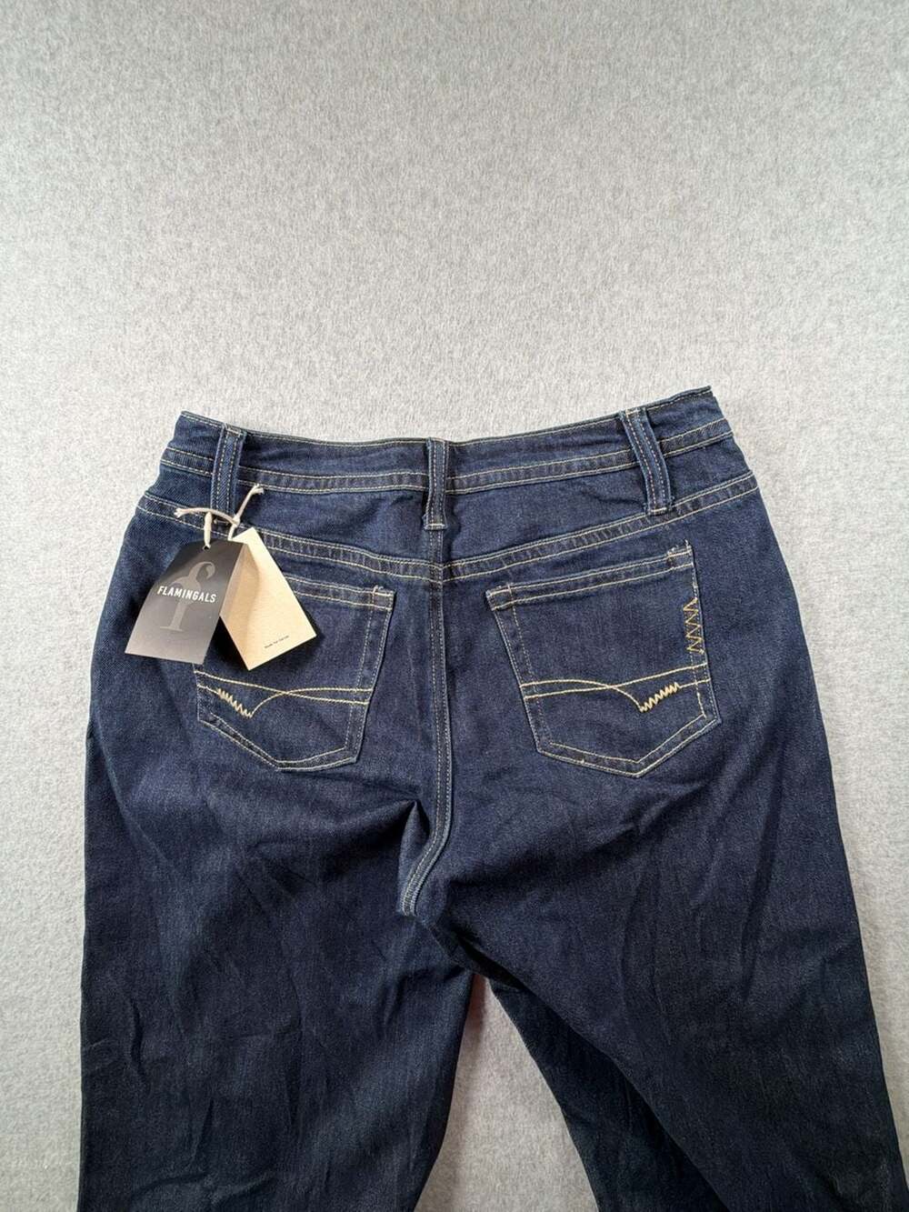 Flamingals Dark Wash High Rise Wide Leg Denim Jeans - Picture 11 of 11